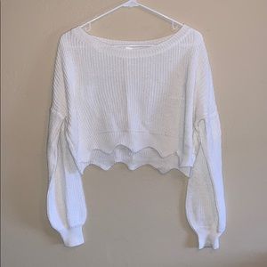 White Cropped Sweater